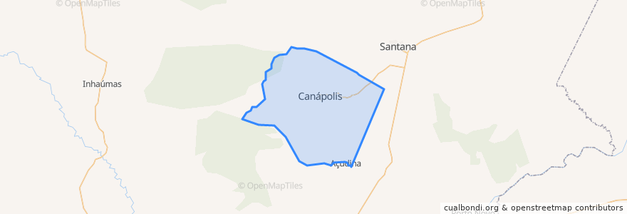 Mapa de ubicacion de Canápolis.