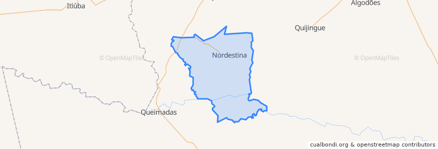 Mapa de ubicacion de Nordestina.