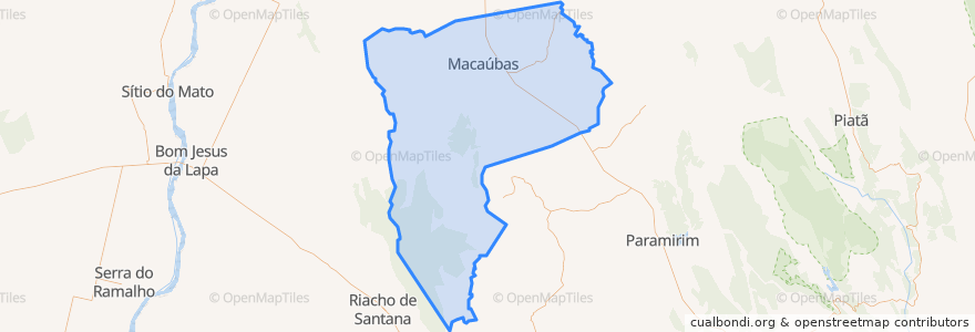 Mapa de ubicacion de Macaúbas.