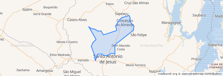 Mapa de ubicacion de Conceição do Almeida.