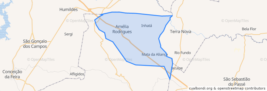 Mapa de ubicacion de Amélia Rodrigues.