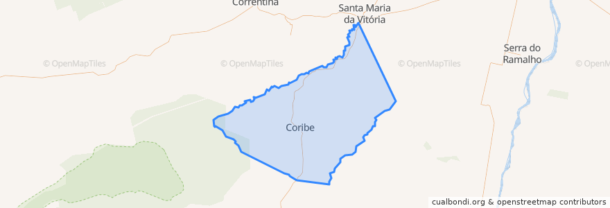 Mapa de ubicacion de Coribe.