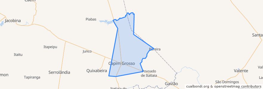 Mapa de ubicacion de Capim Grosso.