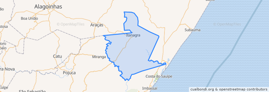 Mapa de ubicacion de Itanagra.