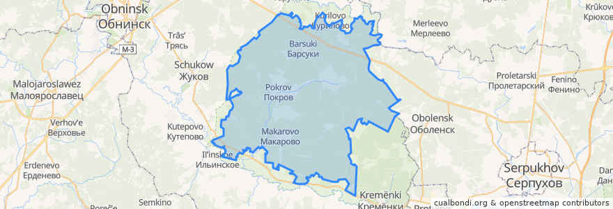 Mapa de ubicacion de сельское поселение Деревня Тростье.