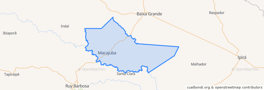 Mapa de ubicacion de Macajuba.