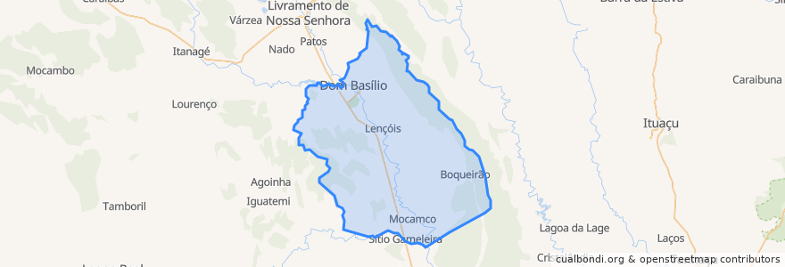 Mapa de ubicacion de Dom Basílio.