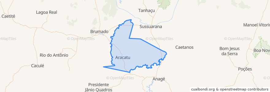 Mapa de ubicacion de Aracatu.