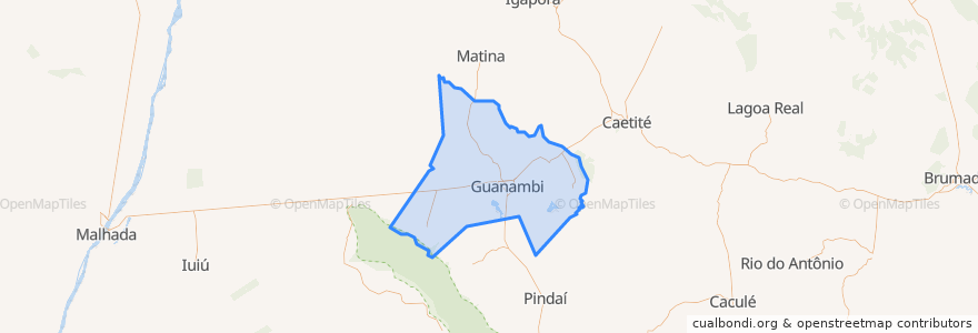 Mapa de ubicacion de Guanambi.