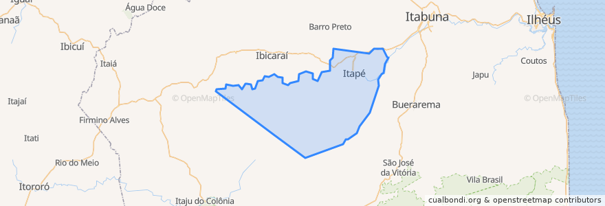 Mapa de ubicacion de Itapé.