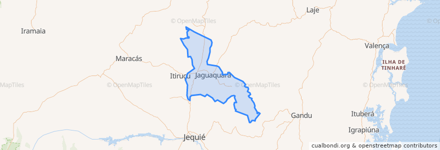 Mapa de ubicacion de Jaguaquara.