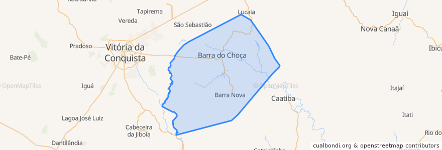 Mapa de ubicacion de Barra do Choça.