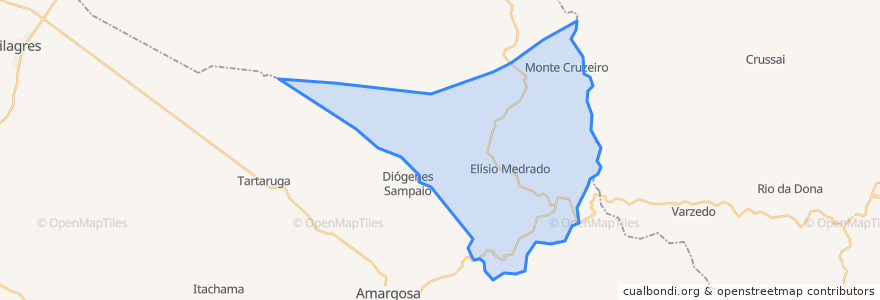 Mapa de ubicacion de Elísio Medrado.