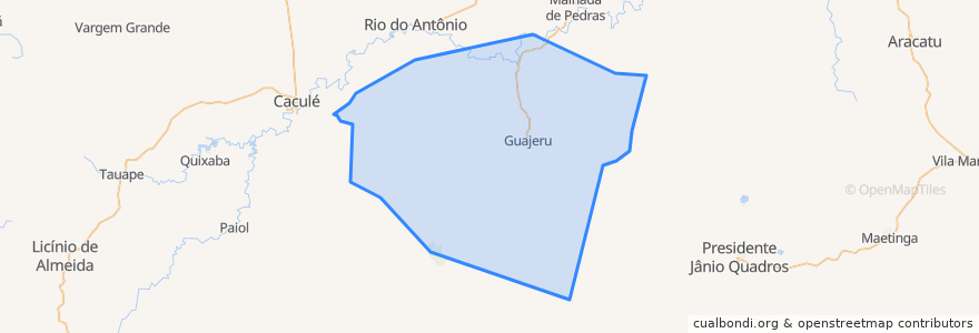 Mapa de ubicacion de Guajeru.