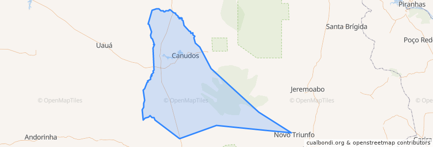 Mapa de ubicacion de Canudos.