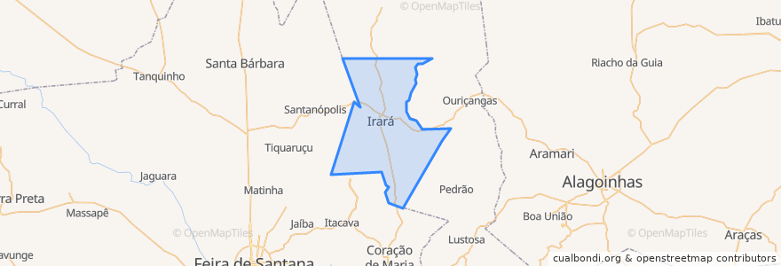 Mapa de ubicacion de Irará.