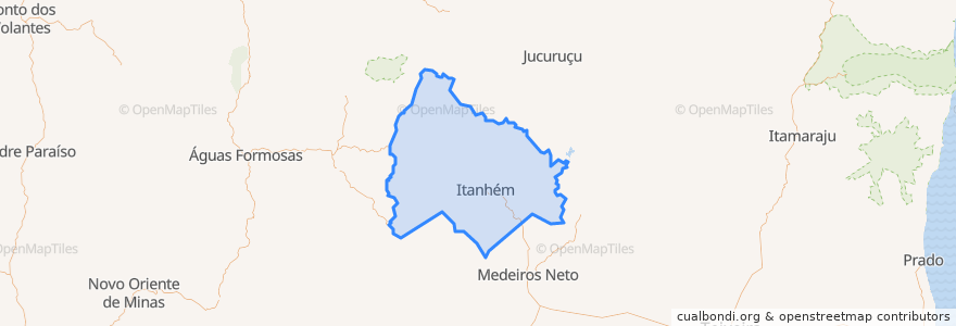 Mapa de ubicacion de Itanhém.