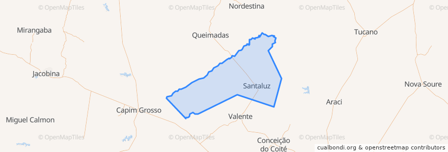 Mapa de ubicacion de Santaluz.