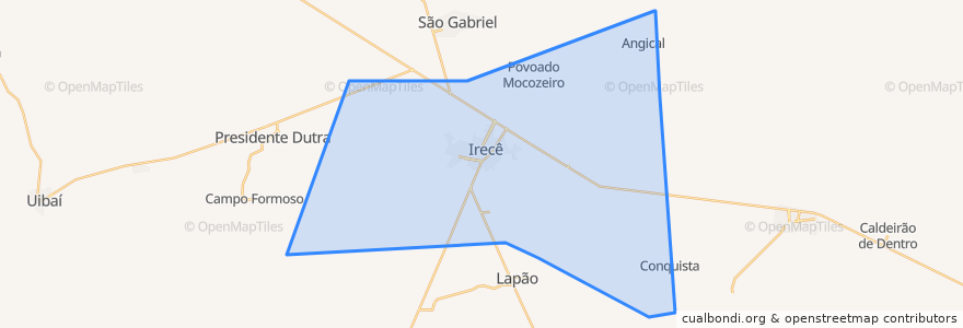 Mapa de ubicacion de Irecê.