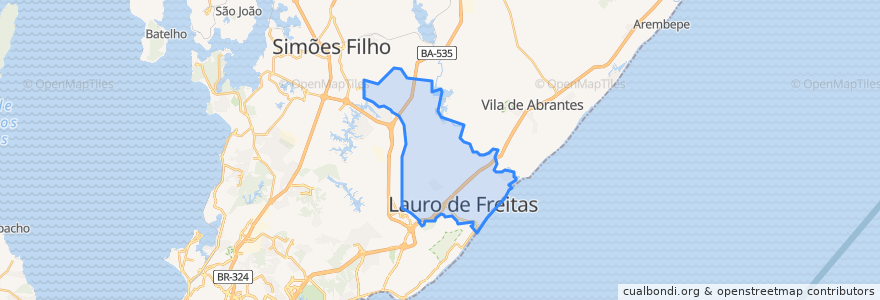 Mapa de ubicacion de Lauro de Freitas.