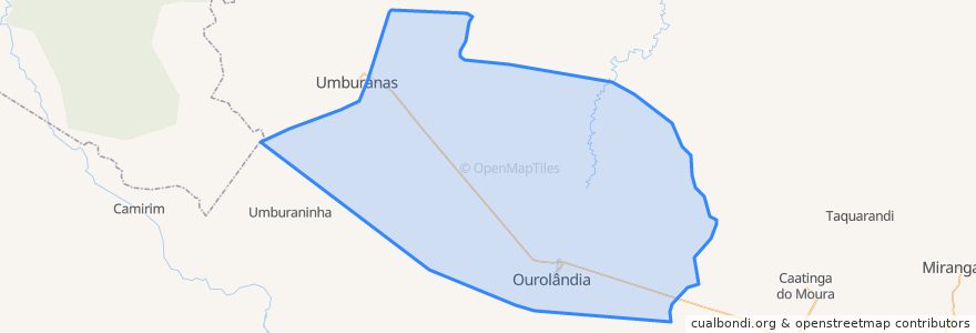 Mapa de ubicacion de Ourolândia.