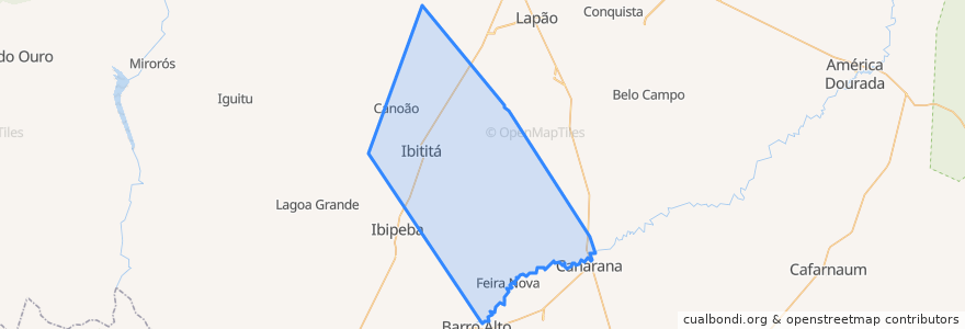 Mapa de ubicacion de Ibititá.