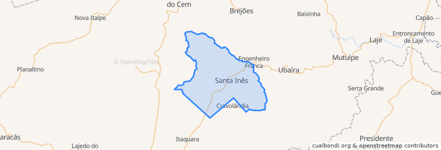 Mapa de ubicacion de Santa Inês.