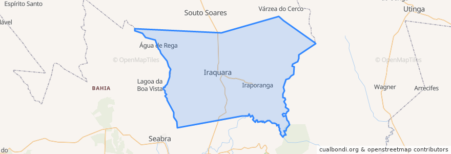 Mapa de ubicacion de Iraquara.