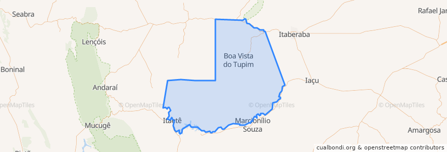 Mapa de ubicacion de Boa Vista do Tupim.