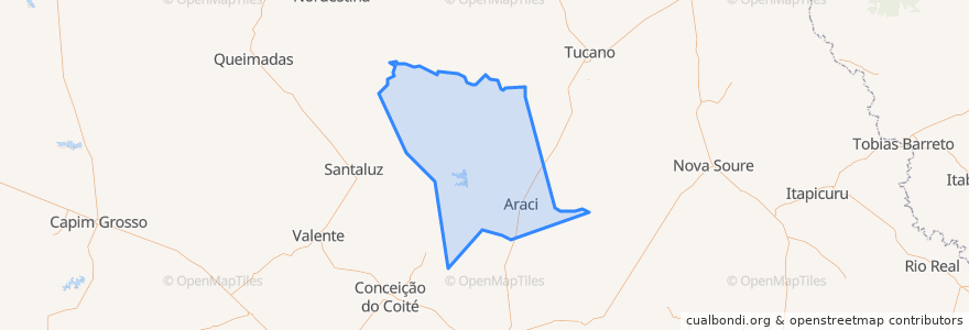 Mapa de ubicacion de Araci.