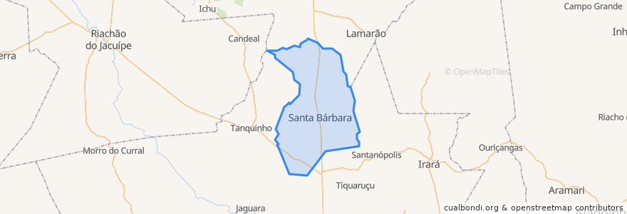 Mapa de ubicacion de Santa Bárbara.