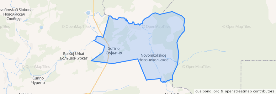 Mapa de ubicacion de Новоникольское сельское поселение.