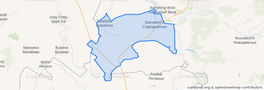 Mapa de ubicacion de Стародевиченское сельское поселение.