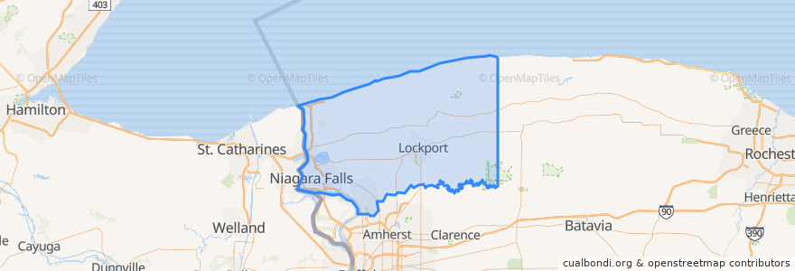 Mapa de ubicacion de Niagara County.