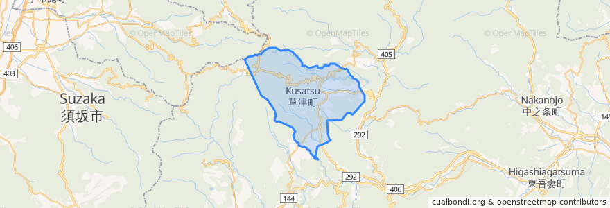 Mapa de ubicacion de Kusatsu.