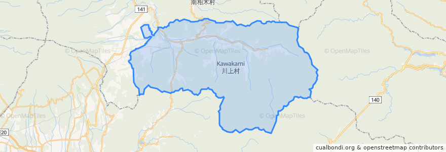 Mapa de ubicacion de Kawakami.