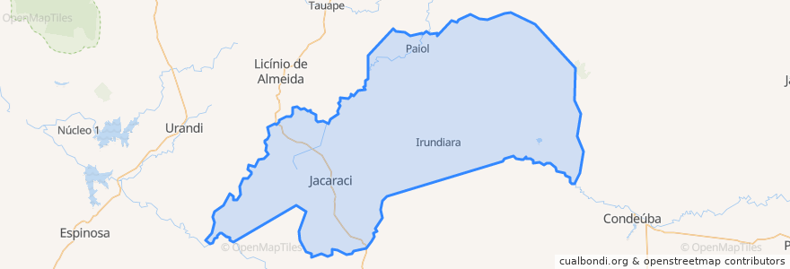 Mapa de ubicacion de Jacaraci.