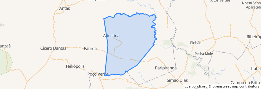 Mapa de ubicacion de Adustina.