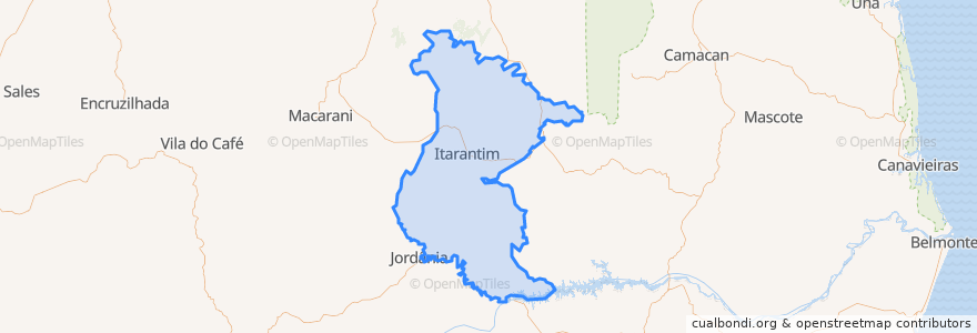 Mapa de ubicacion de Itarantim.