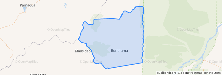 Mapa de ubicacion de Buritirama.