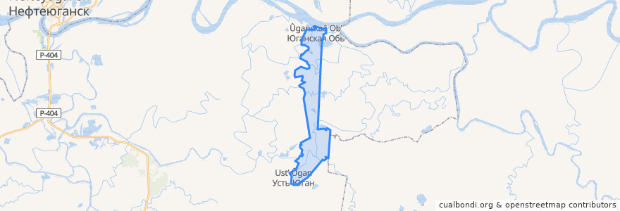 Mapa de ubicacion de сельское поселение Усть-Юган.