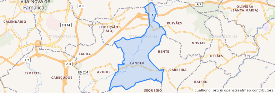 Mapa de ubicacion de Landim.