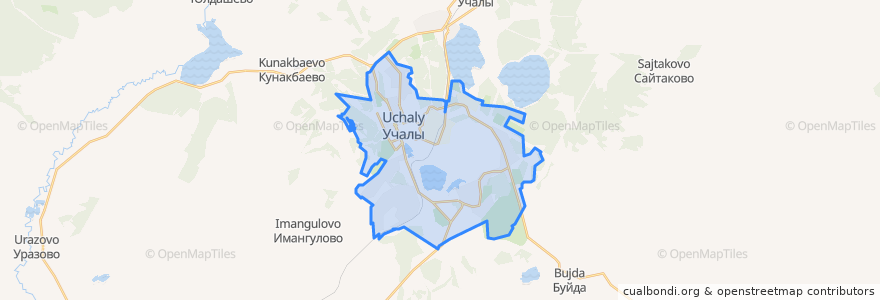 Mapa de ubicacion de городское поселение Учалы.