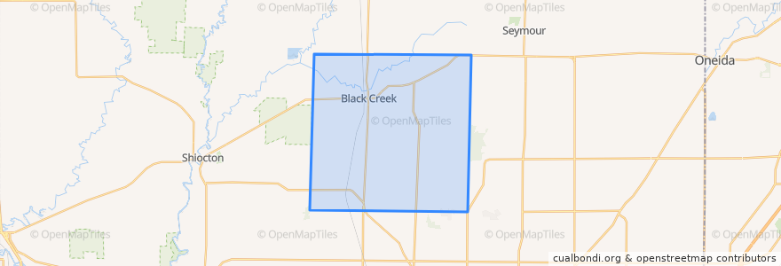 Mapa de ubicacion de Town of Black Creek.