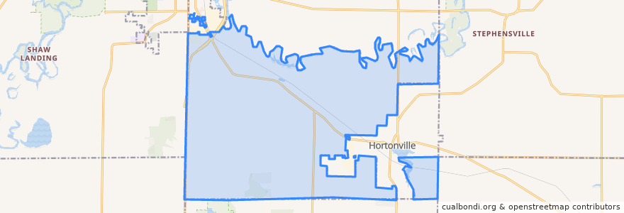 Mapa de ubicacion de Town of Hortonia.