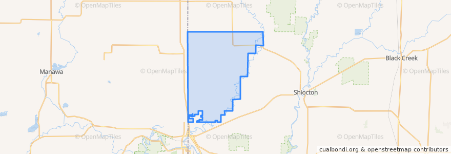 Mapa de ubicacion de Town of Maple Creek.