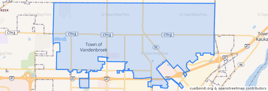 Mapa de ubicacion de Town of Vandenbroek.