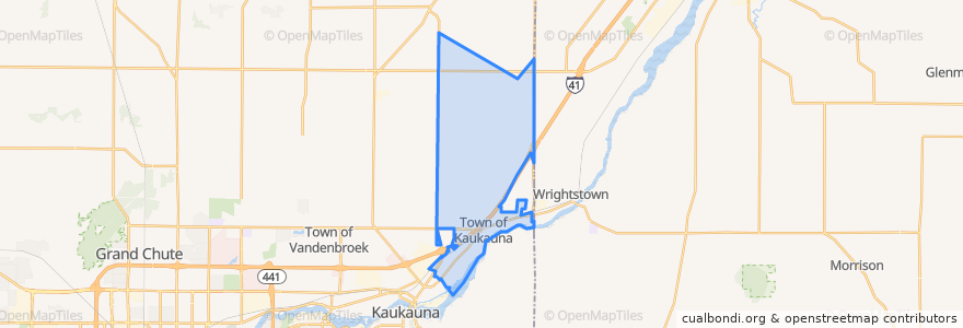 Mapa de ubicacion de Town of Kaukauna.