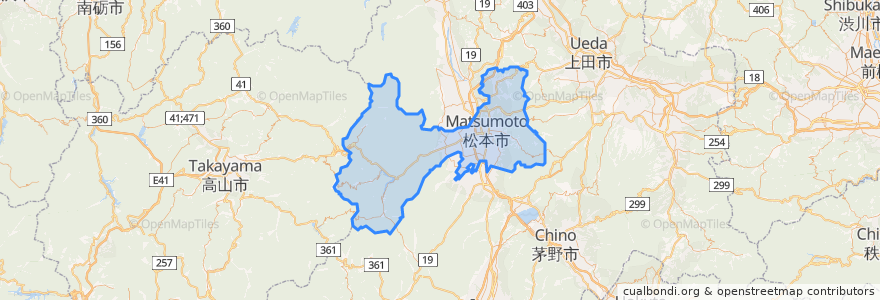 Mapa de ubicacion de Matsumoto.