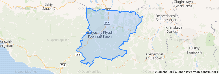 Mapa de ubicacion de городской округ Горячий Ключ.